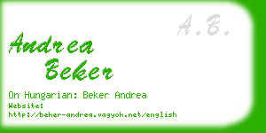 andrea beker business card